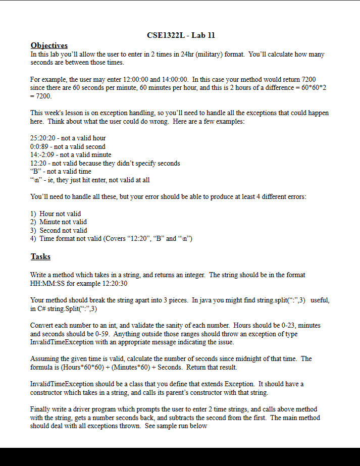 Solved CSE1322L - Lab 11 Objectives In this lab you'll allow | Chegg.com