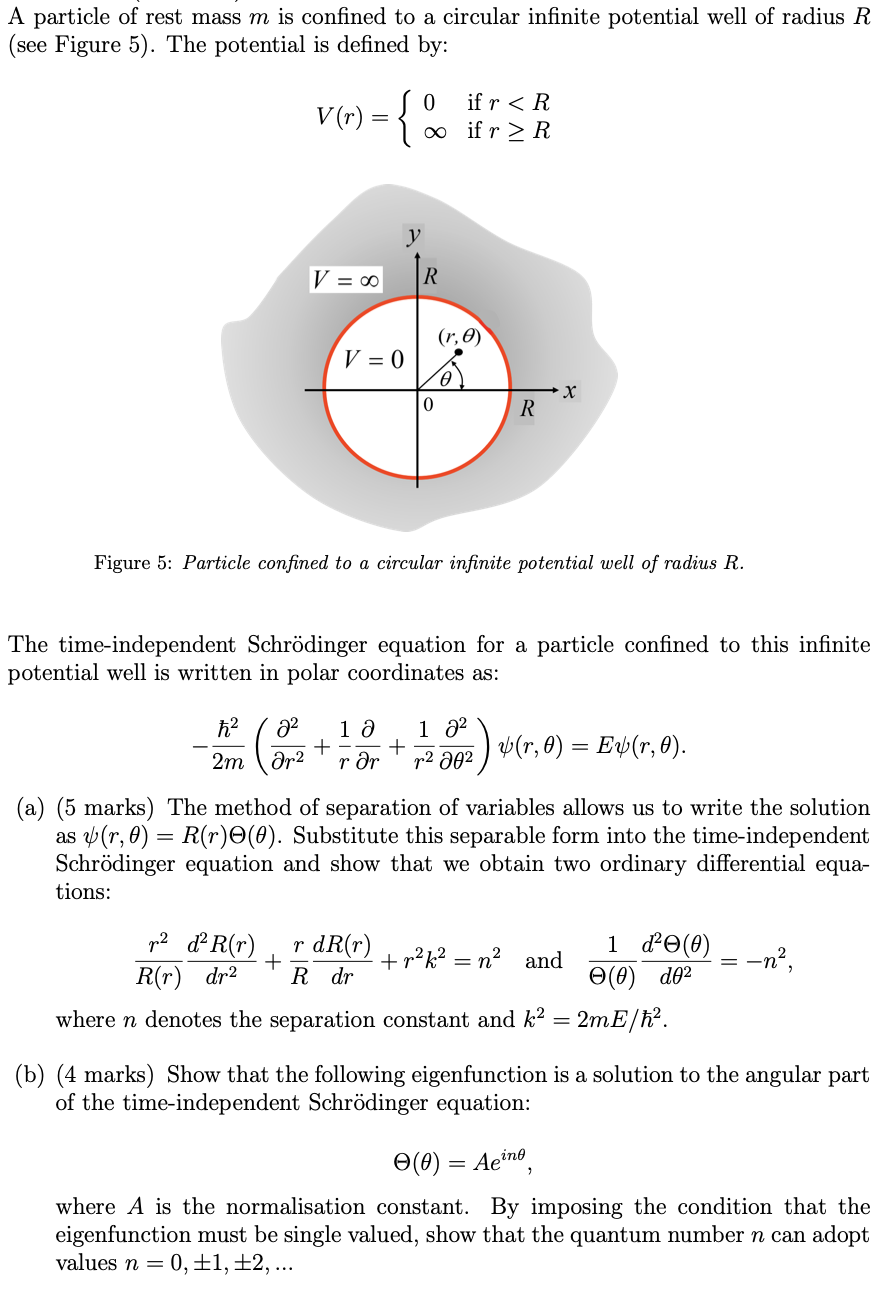 Solved A Particle Of Rest Mass M Is Confined To A Circular 