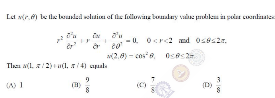 Solved Let u(r.e) be the bounded solution of the following | Chegg.com