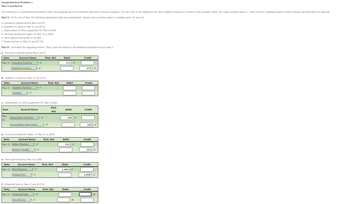 Solved Comprehensive Problem 1Fill In The Blanks For B & | Chegg.com