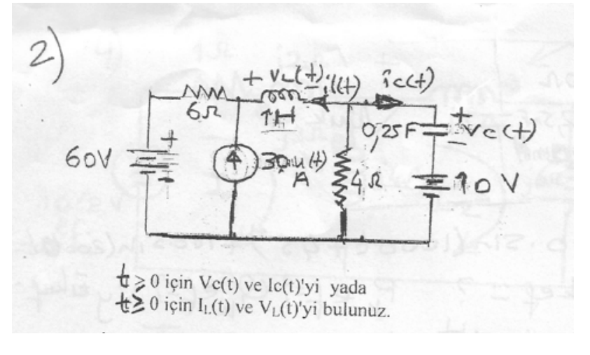 t≥0 ﻿için Vc(t) ﻿ve Ic(t) 'yi yadat≥0 ﻿için IL(t) ﻿ve | Chegg.com