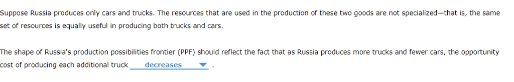 Solved Suppose Russia produces only cars and trucks. The | Chegg.com