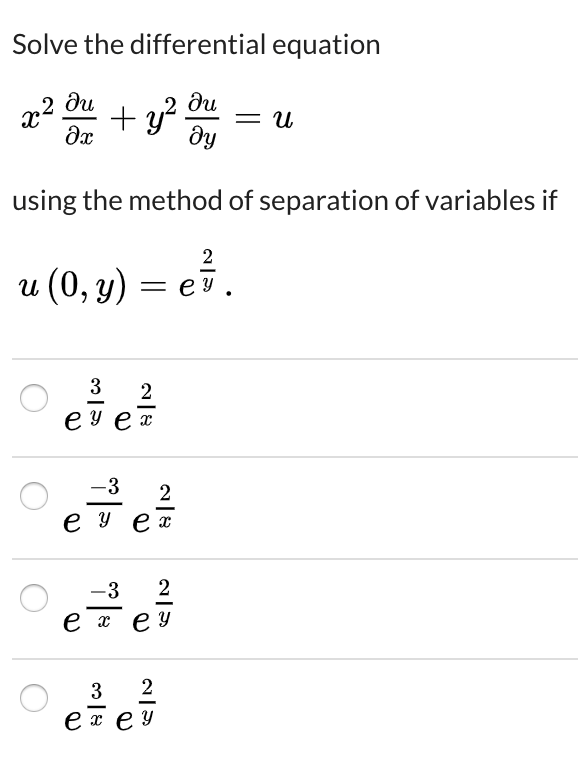 Solved Solve the differential equation 22 oct + y 2 min = u | Chegg.com