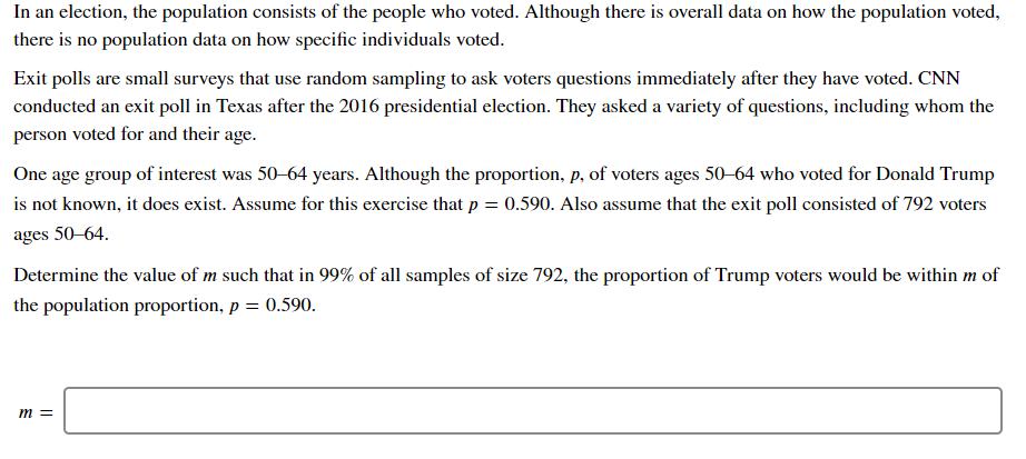 Solved In an election, the population consists of the people | Chegg.com