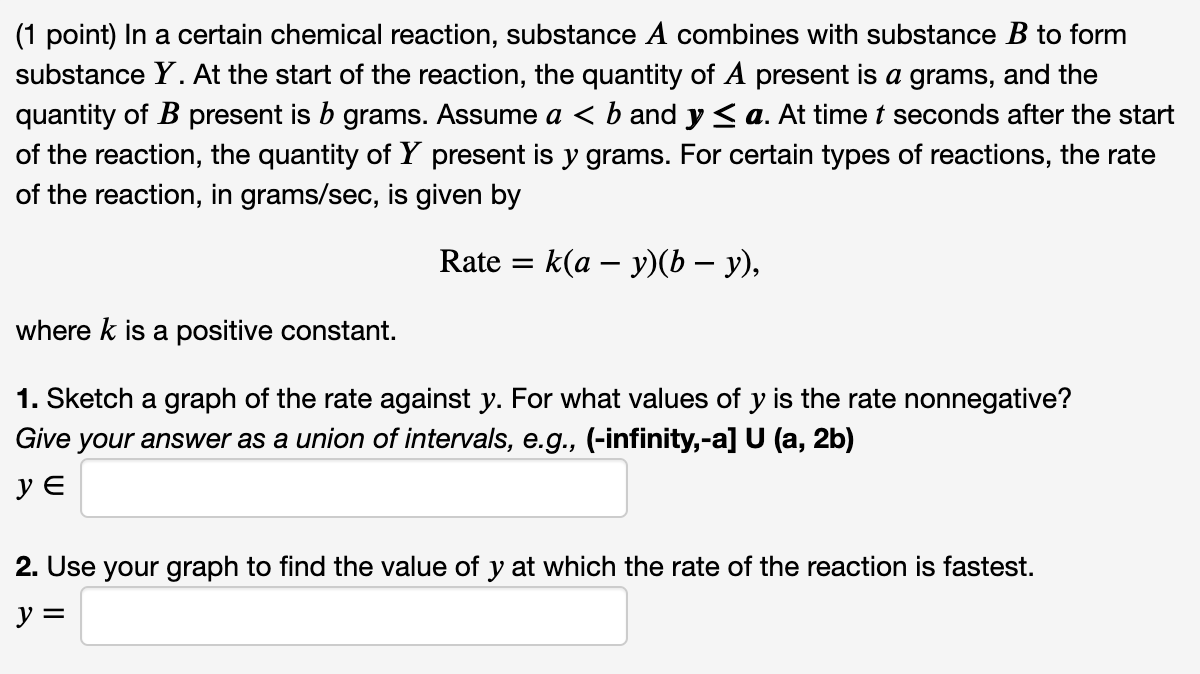 solved-1-point-in-a-certain-chemical-reaction-substance-a-chegg