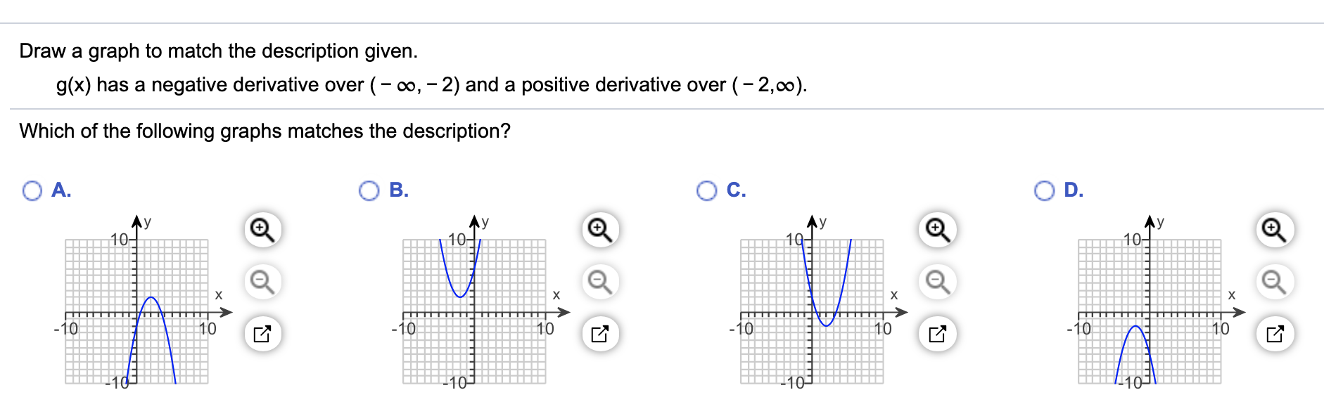 Solved Draw a graph to match the description given. g(x) has | Chegg.com