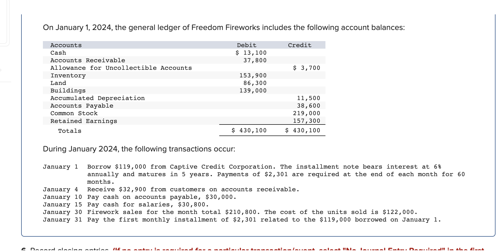 Solved On January 1, 2024, the general ledger of Freedom