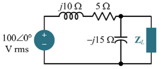 Solved Find ZL for maximum average power transfer and the | Chegg.com