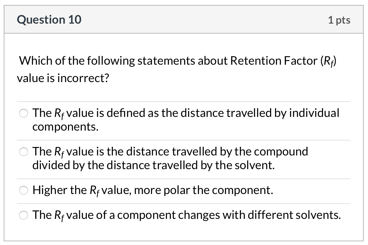 Solved Question 10 1 pts Which of the following statements | Chegg.com