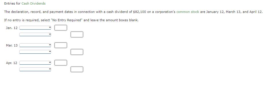 The declaration, record, and payment dates in | Chegg.com