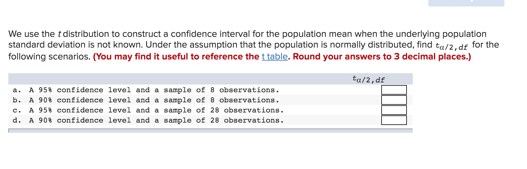 How To Use The T Distribution Table For Confidence Intervals My Bios