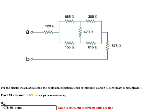 Solved For the circuit shown above, find the equivalent | Chegg.com
