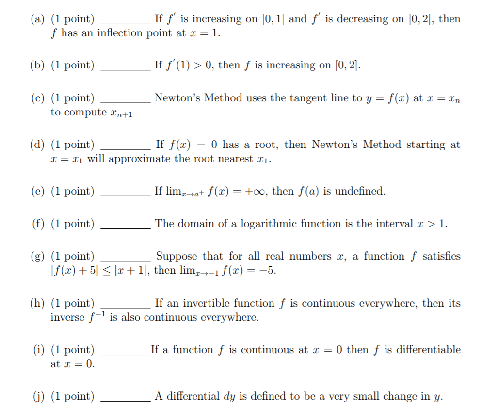 A 1 Point If F Is Increasing On 0 1 And F Is Chegg Com
