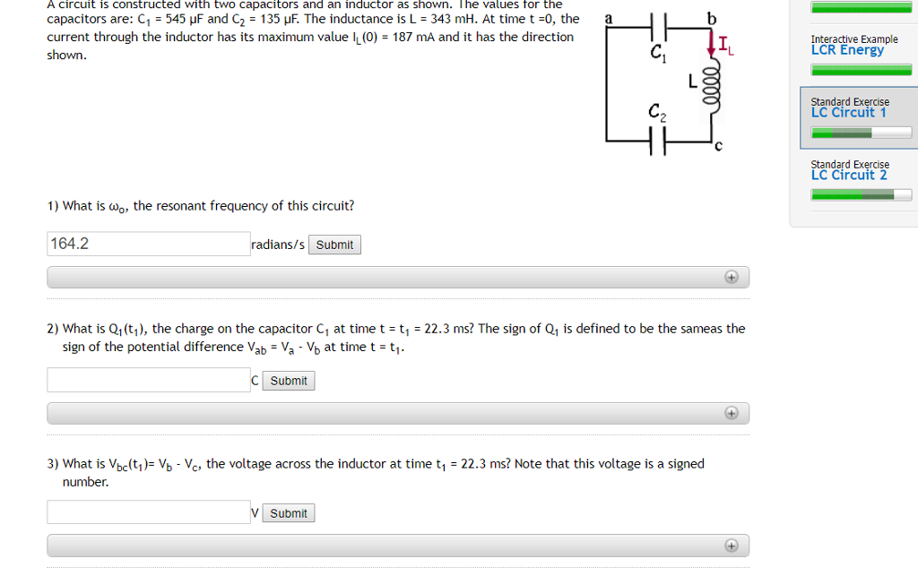 Solved A circuit is constructed with two capacitors and an