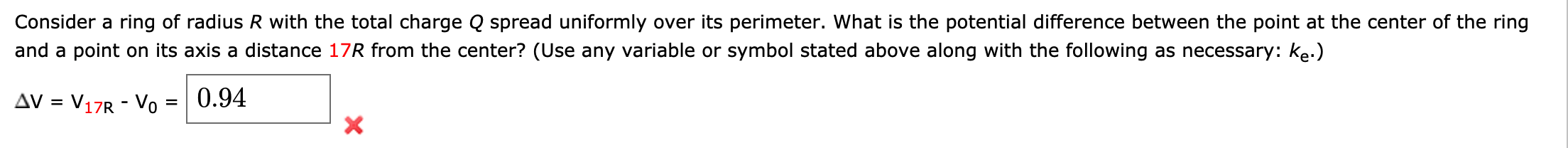 Solved Consider a ring of radius R with the total charge Q | Chegg.com