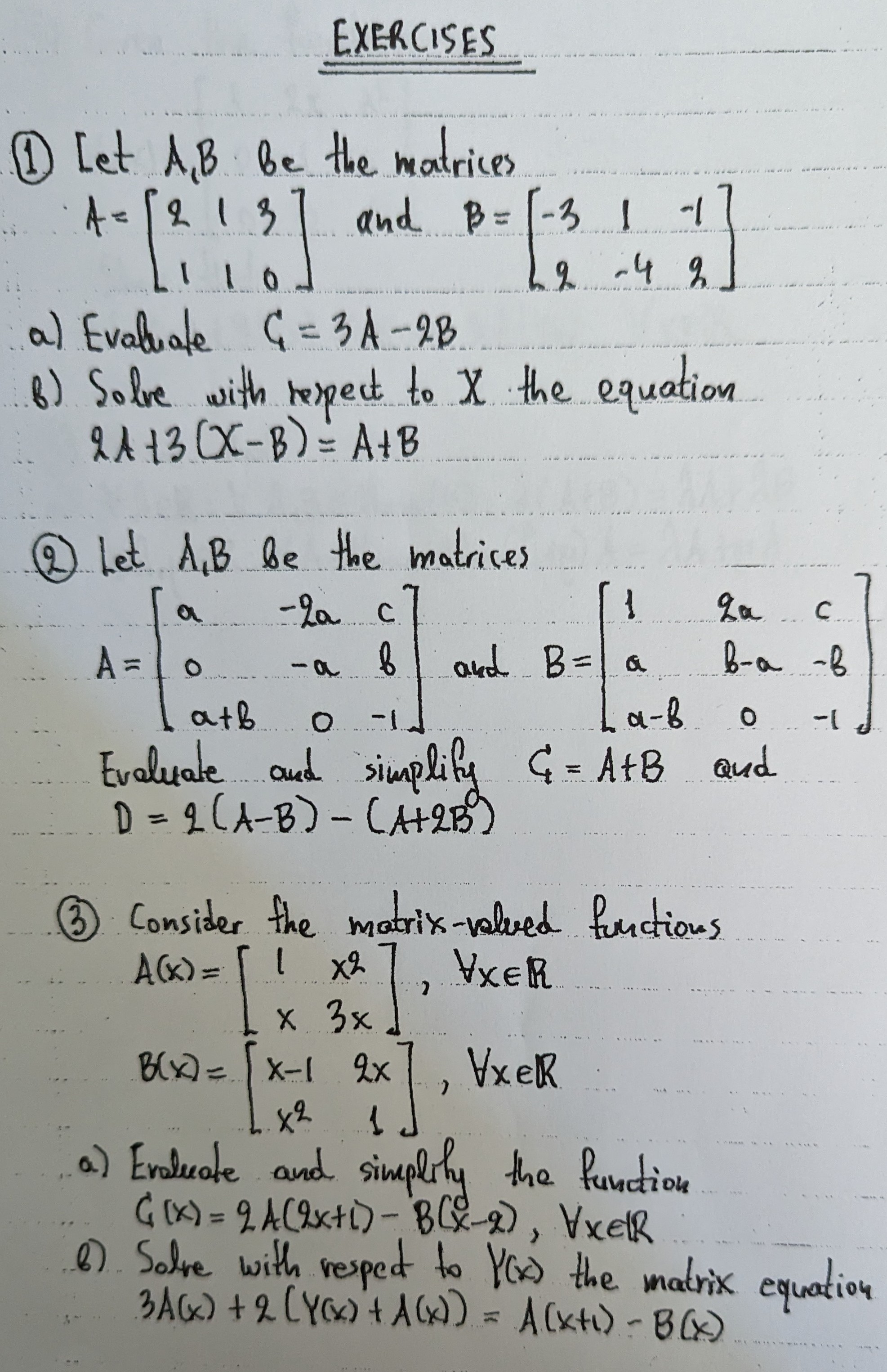 Solved (1) Let A,B Be The Matrices A=[211130] And | Chegg.com