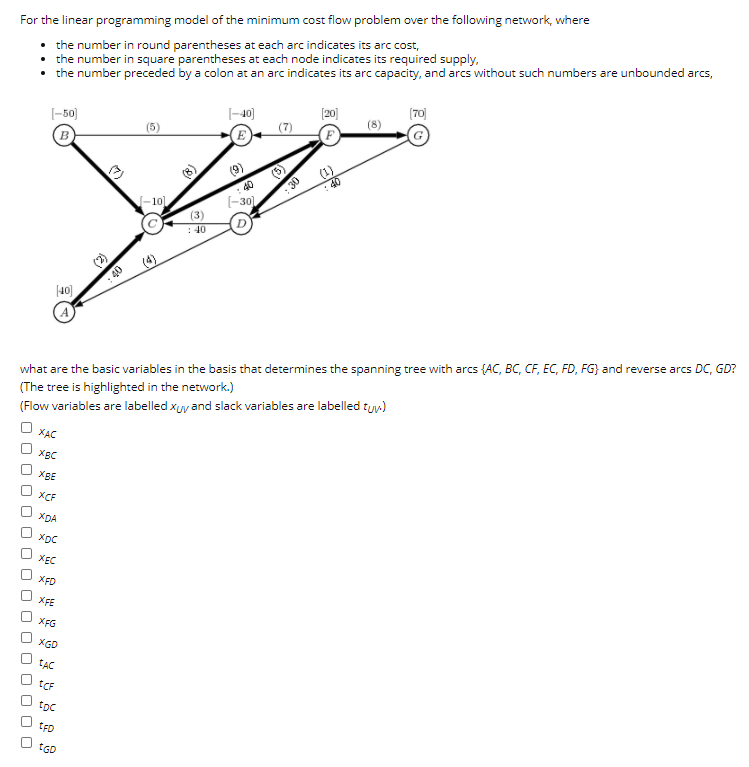 For the linear programming model of the minimum cost | Chegg.com