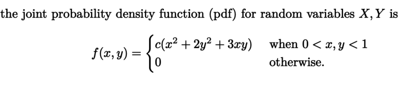 Solved For the random variables X, Y, find the marginal | Chegg.com