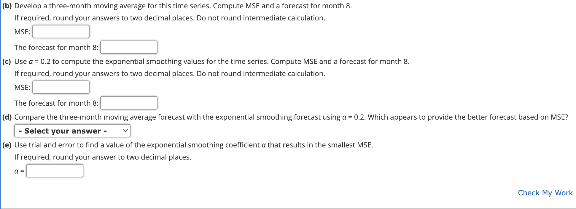 Solved Consider the following time series data:(b) Develop a | Chegg.com