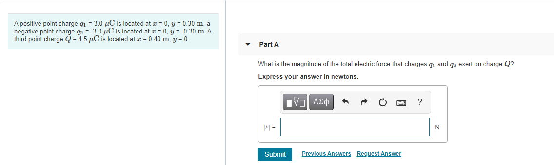 Solved What is the magnitude of the total electric force | Chegg.com