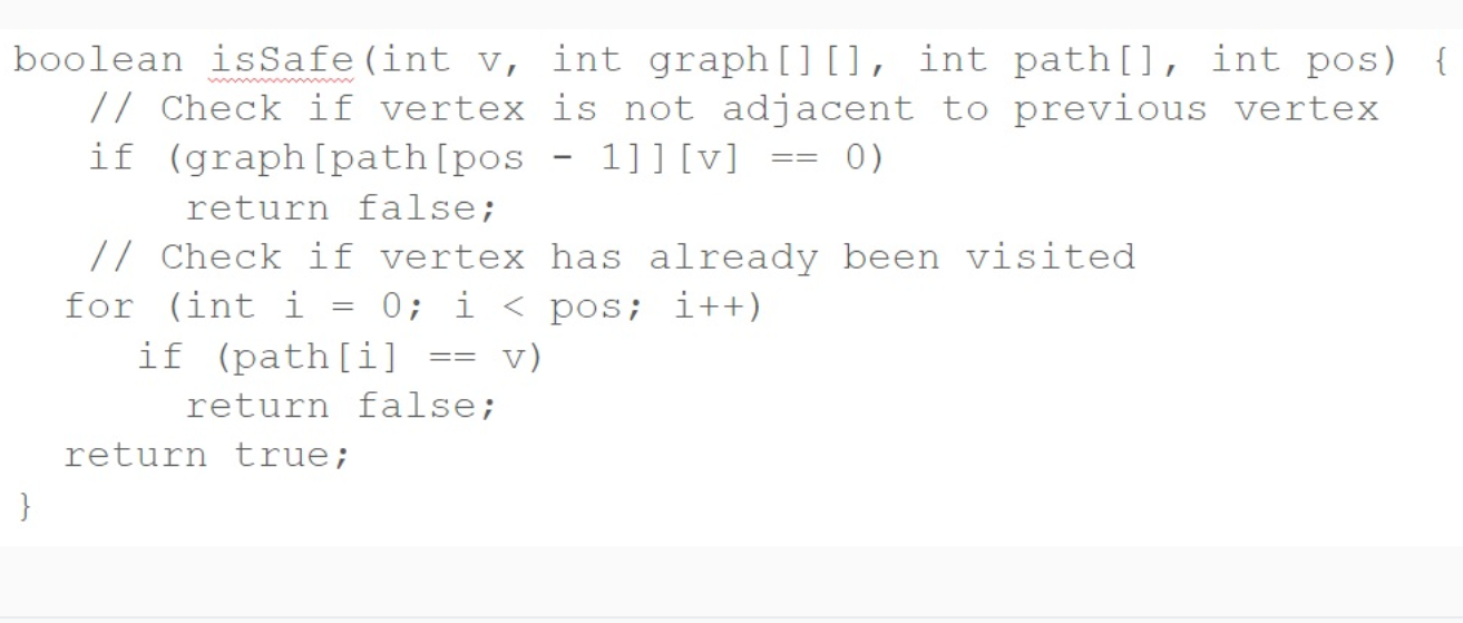 Solved Hamiltonian Circuit:isSafe() method v.1 Homework. | Chegg.com