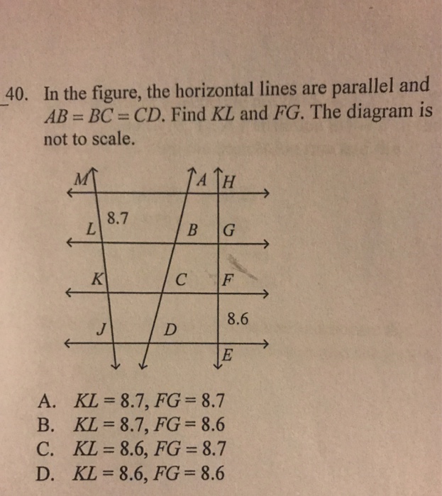 Solved 40 In The Figure The Horizontal Lines Are Parallel