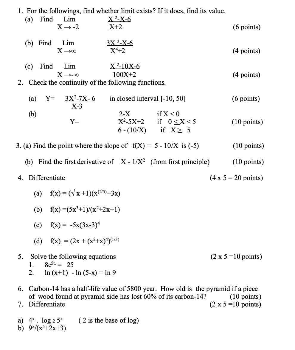 Solved Mth 261 Applied Calculus Please Show All Necessa Chegg Com