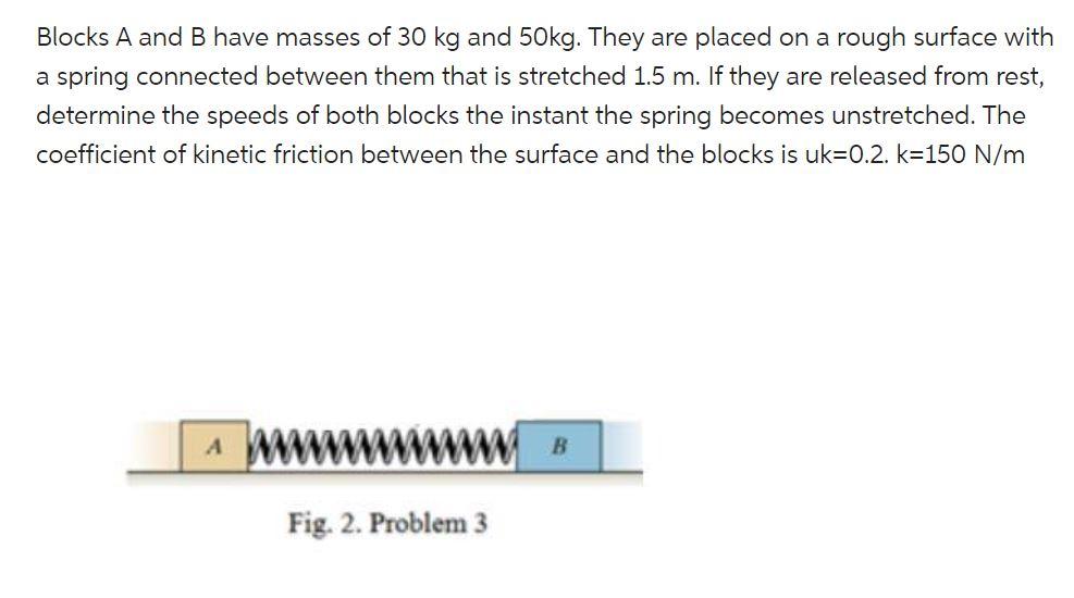 Solved Blocks A And B Have Masses Of 30 Kg And 50 Kg. They | Chegg.com ...