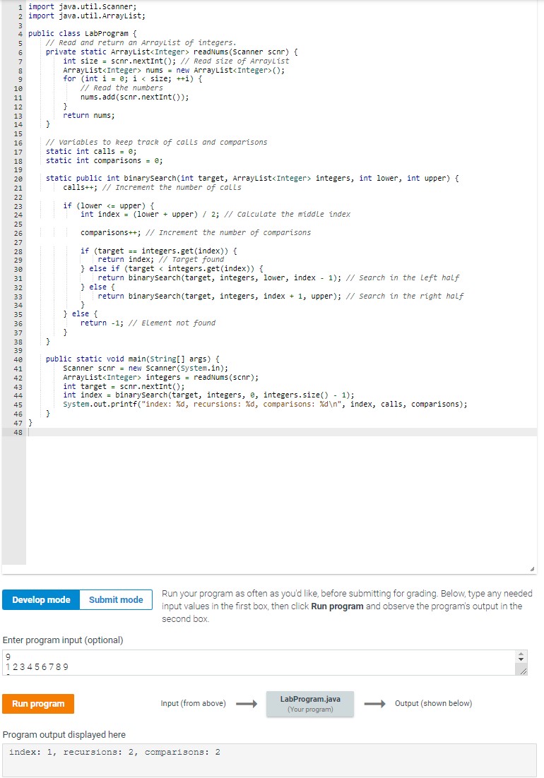 Solved 5.29 LAB: Binary searchBinary search can be | Chegg.com