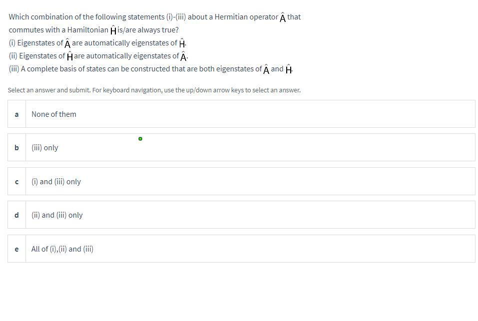 Solved Which combination of the following statements | Chegg.com