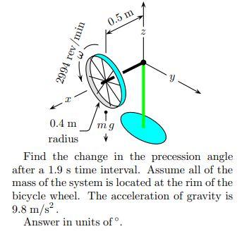 Solved a 021 10.0 points A 3 kg bicycle wheel rotating at a | Chegg.com