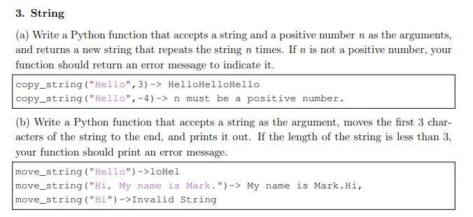 Solved (a) Write a Python function that accepts a string and | Chegg.com