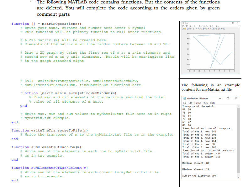 Solved The following MATLAB code contains functions. But the