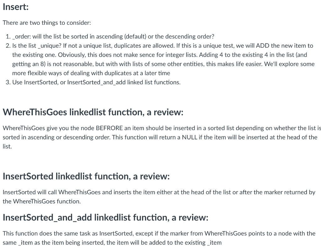 Sorted List Overview: This is yet another class that | Chegg.com