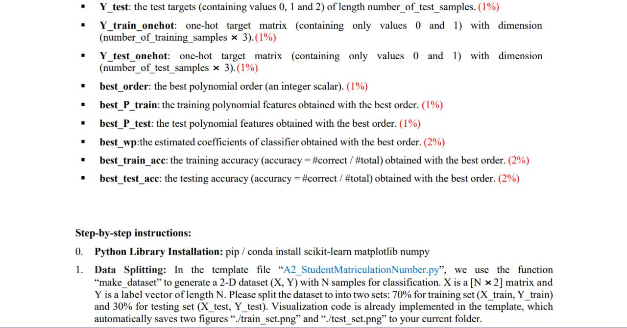 Solved Tasks: Write a single python file for multi-class | Chegg.com