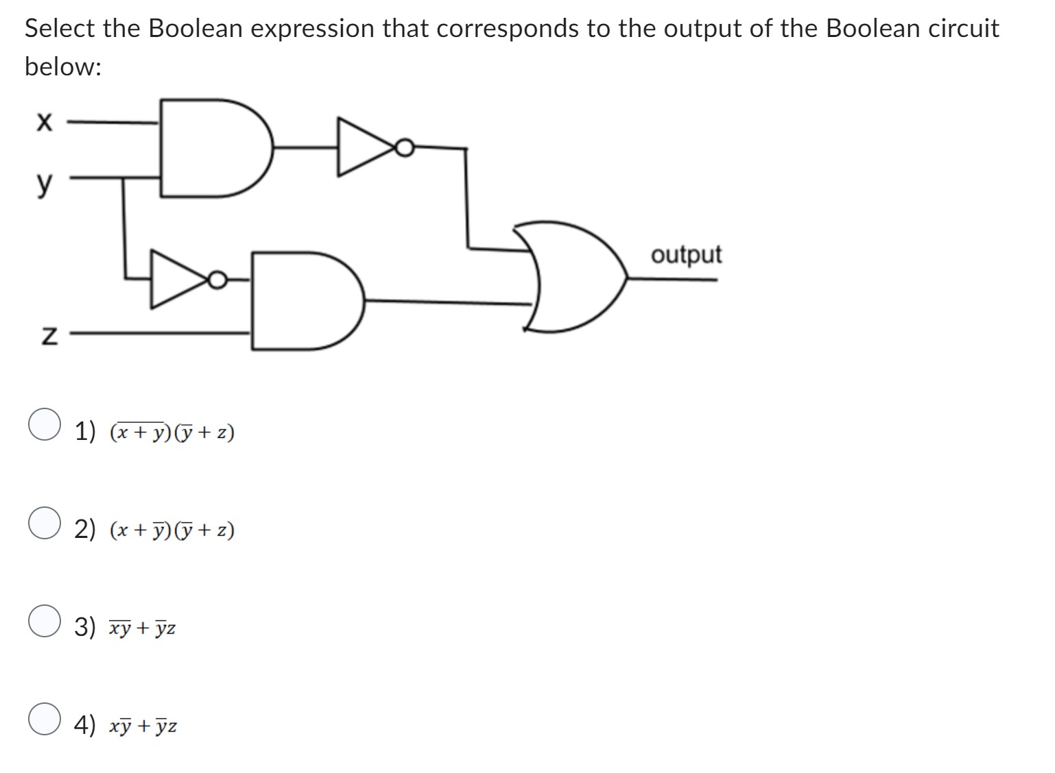 Solved Select the Boolean expression that corresponds to the | Chegg.com