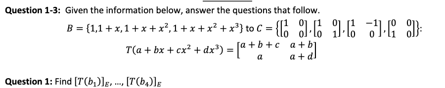 Solved B {1 1 X 1 X X2 1 X X2 X3} To