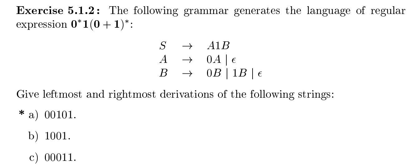 Solved Exercise 5 1 2 The Following Grammar Generates T