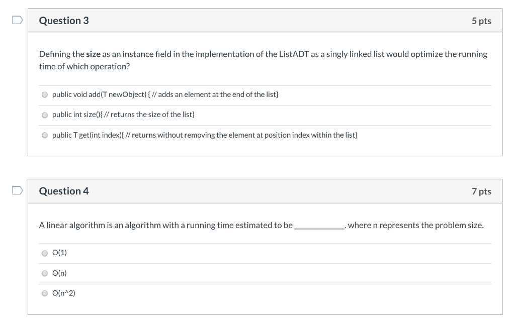 Solved Question 1 6 pts Given a singly linked list accessed | Chegg.com