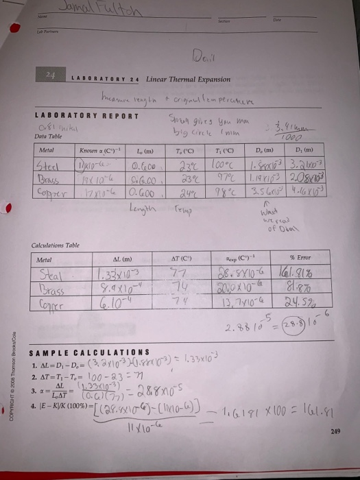 linear expansion experiment lab report