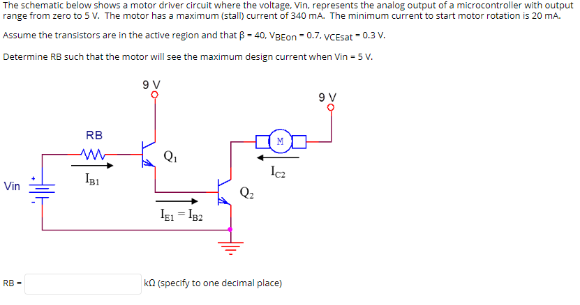 Solved The schematic below shows a motor driver circuit | Chegg.com