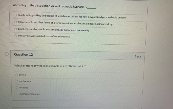 Solved According to the dissociation view of hypnosis, | Chegg.com