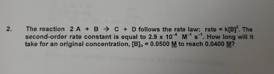 Solved The Reaction 2A + B → C + D Follows The Rate Law: | Chegg.com