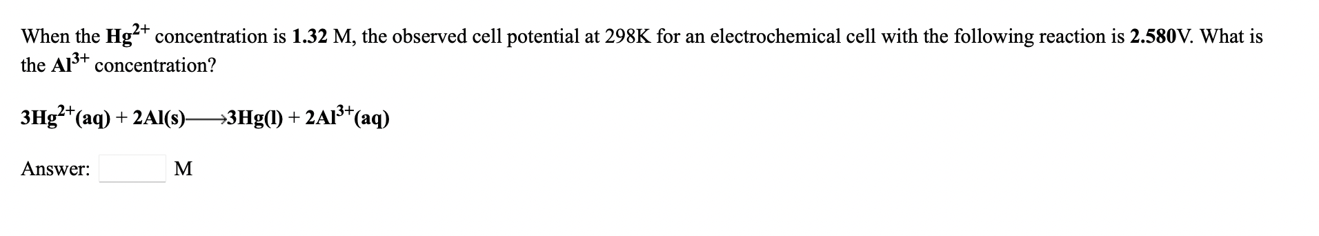 Solved When the Cu2+ the Mn2+ concentration is 1.17 M, the | Chegg.com