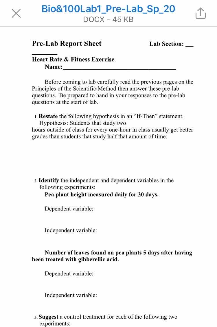 v Bio&100Lab1_Pre-Lab_Sp_20 DOCX - 45 KB Pre-Lab | Chegg.com