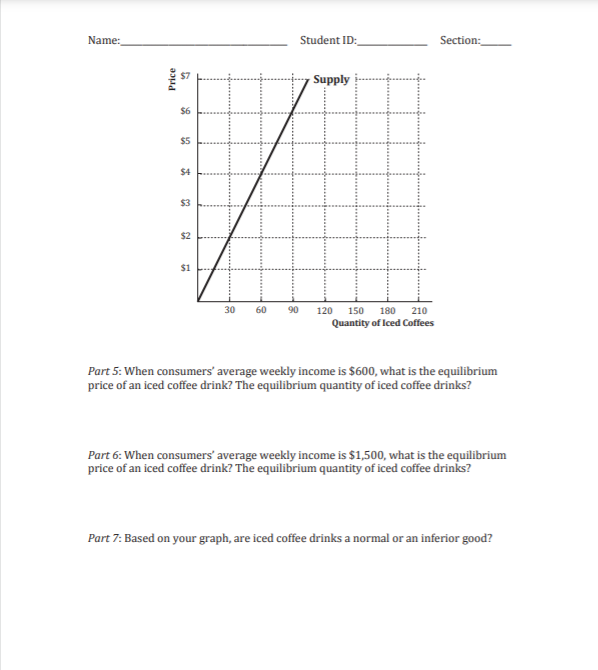 Solved Name: Student ID: Section: MARKET EQUILIBRIUM | Chegg.com