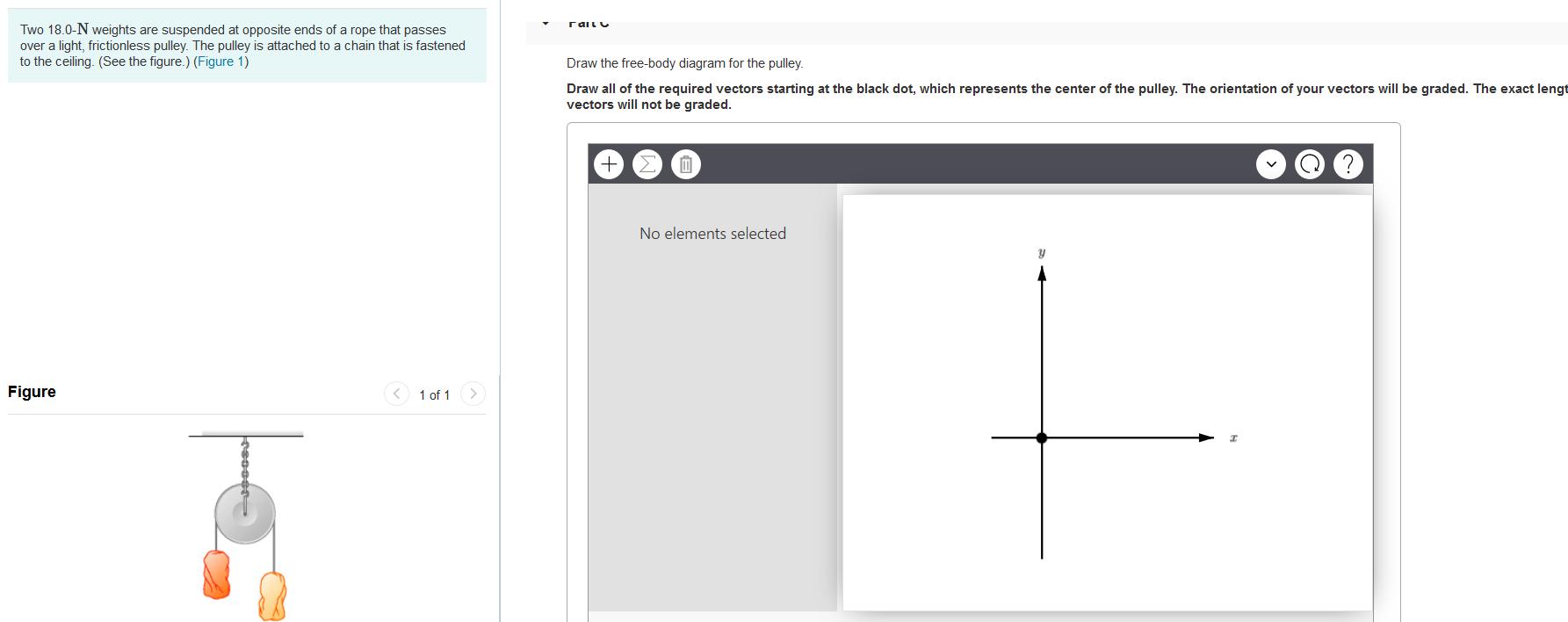 Solved Two 18.0N weights are suspended at opposite ends of