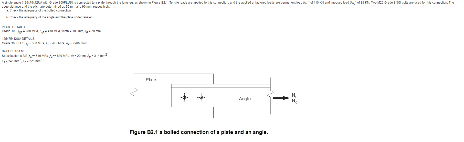 Solved edge distance and the pitch are determined as 50 mm