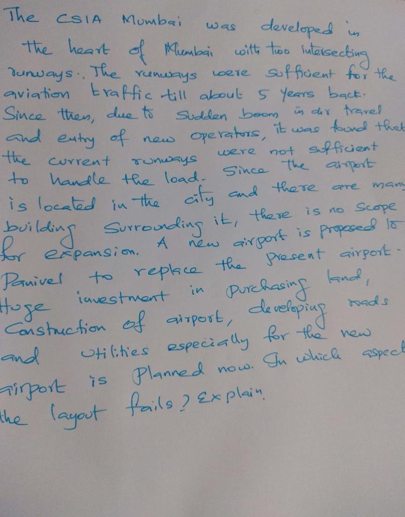 Solved The CSIA Mumbai was developed in the heart of Mumbai Chegg com