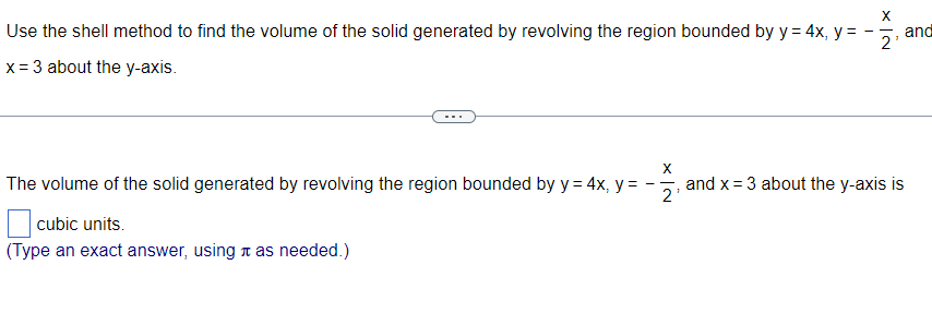 Solved Use the shell method to find the volume of the solid | Chegg.com